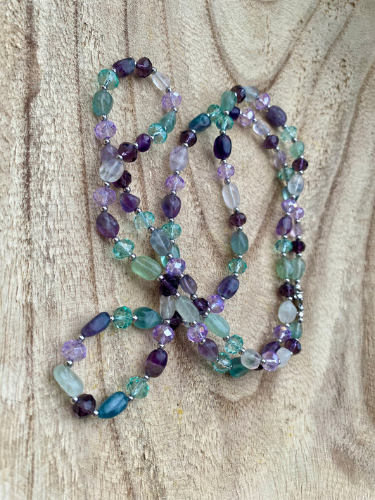 Collection Gaïa : Sautoir Fluorite